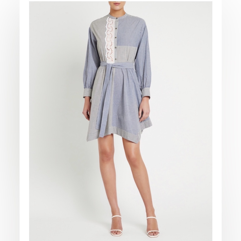 Rebecca Taylor Mixed Stripe and Eyelet Dress NWOT size XS - Picture 2 of 4